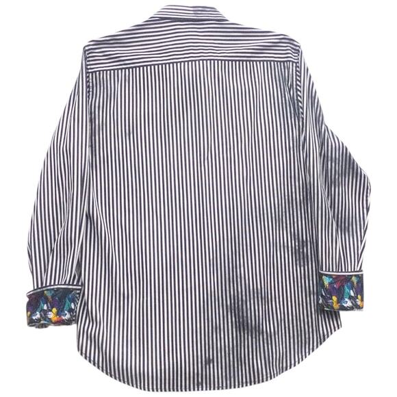Robert Graham Fields Of Gold Stretch Long Sleeve Shirt Orange Floral Men's Large - Picture 4 of 9
